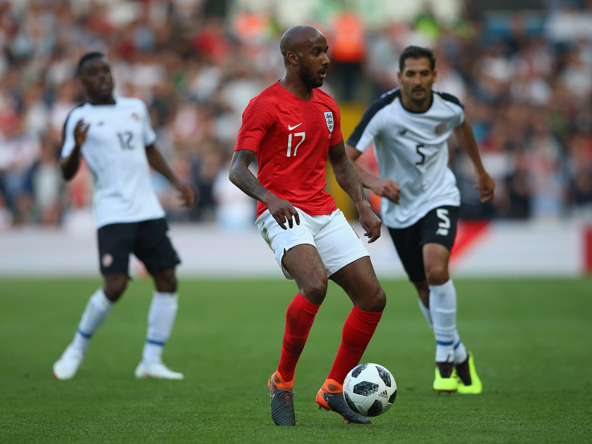 Fabian Delph in action during England's friendly against Costa Rica
