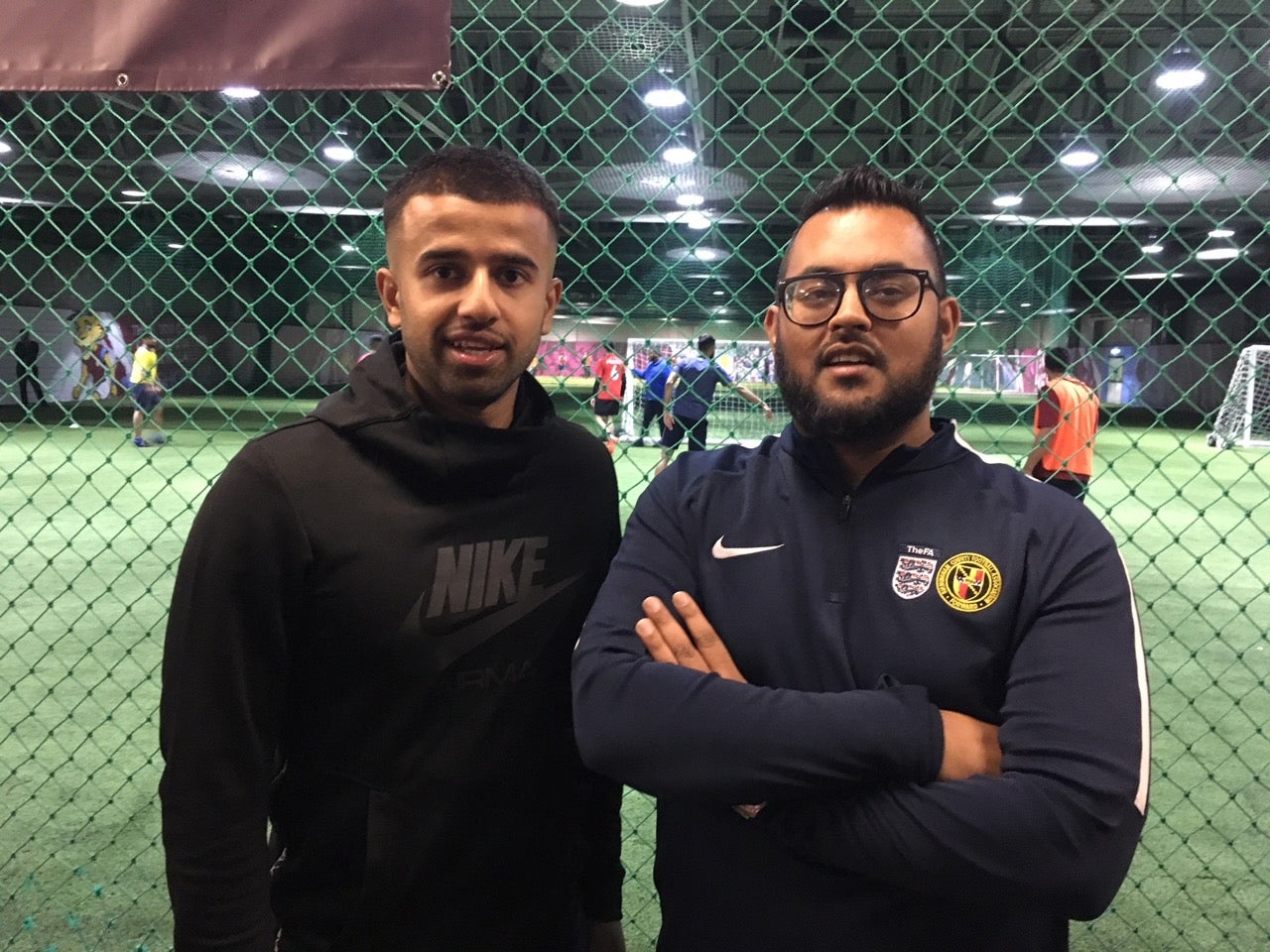 Obayed Hussain (r) set up the league along with the help of Aston Villa Academy