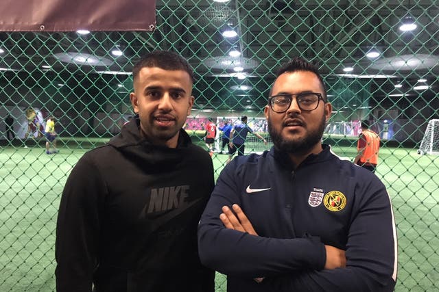 Obayed Hussain (r) set up the league along with the help of Aston Villa Academy