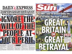 MPs vow to defy ‘threatening’ newspaper headlines on Brexit vote