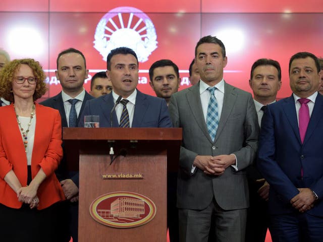 Macedonian prime minister Zoran Zaev in Skopje yesterday