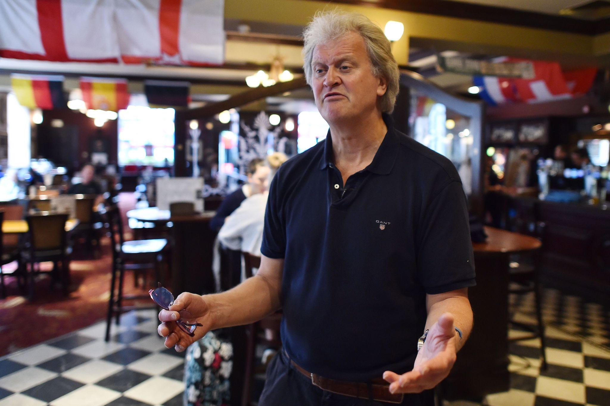 Wetherspoon’s opinionated chair Tim Martin holding court