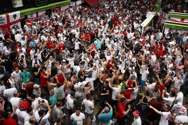 England fans at the 2016 European Championships in Saint-Etienne, France