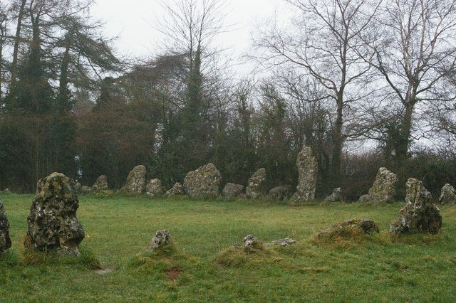 The Rollright Stones are said to be a petrified monarch and his courtiers