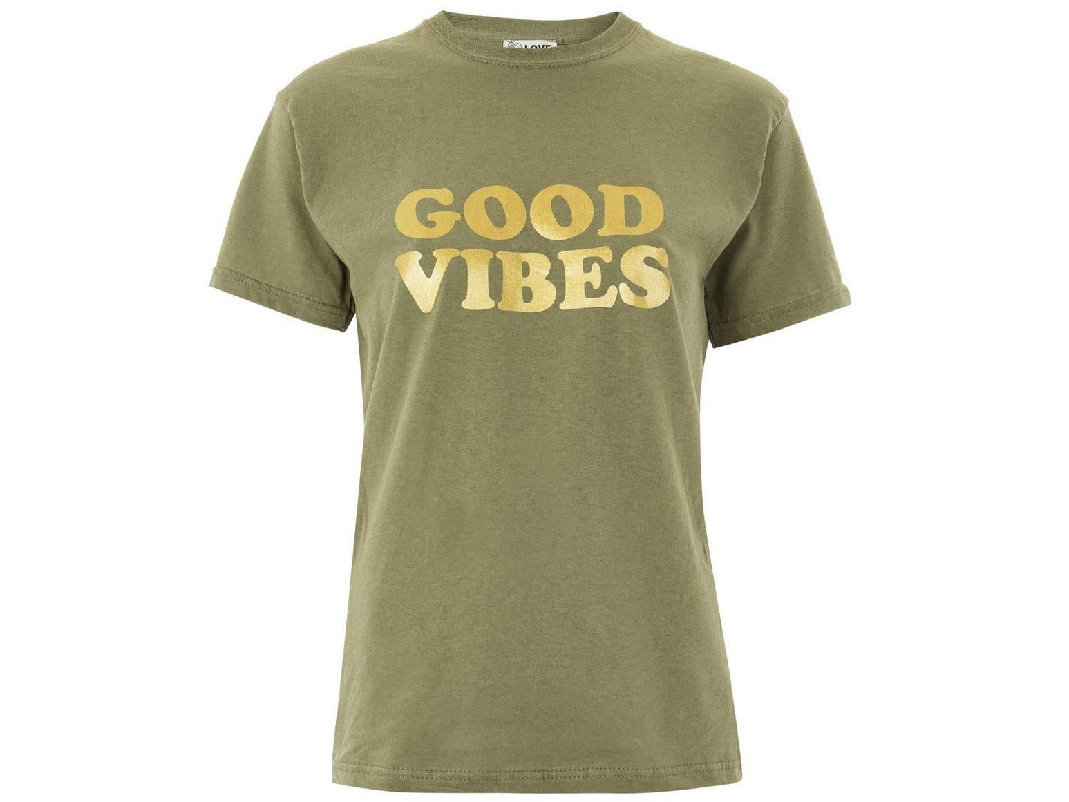 Good Vibes Slogan T-Shirt by Love, £16.99, Topshop