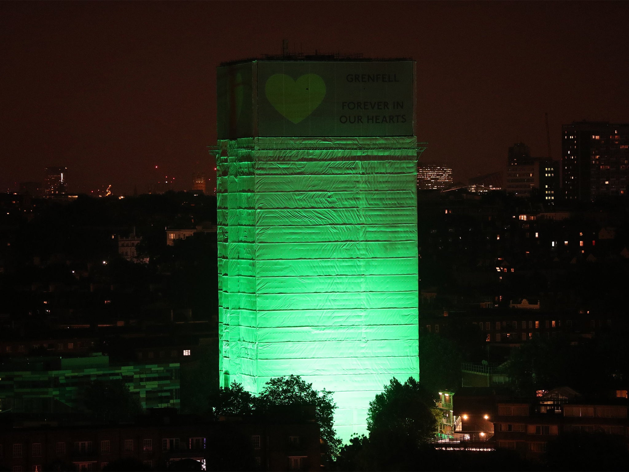 Tower illuminated to mark one-year anniversary of the fire which claimed 72 lives