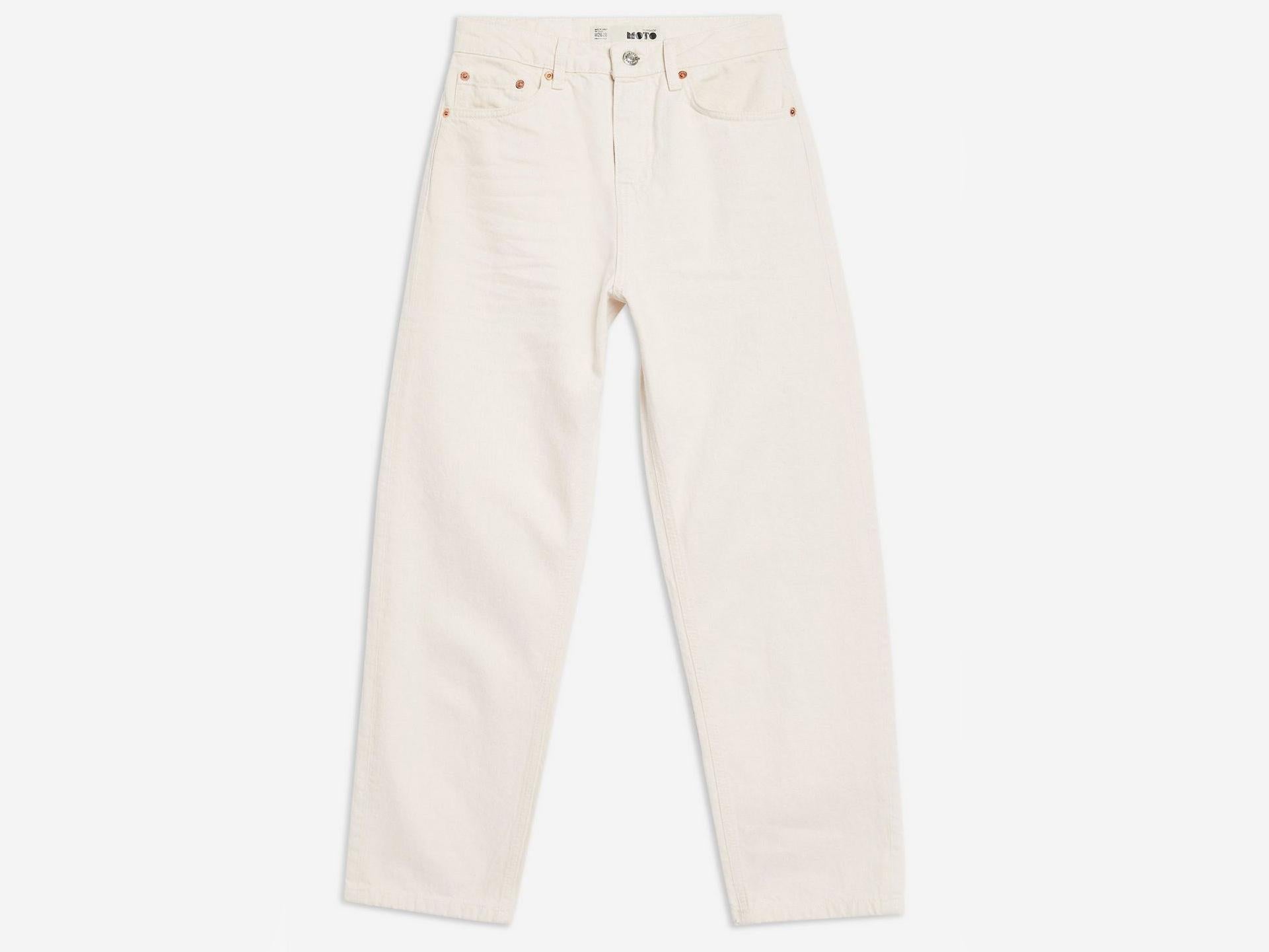 Moto Ecru Straight Cropped Jeans, £40, Topshop