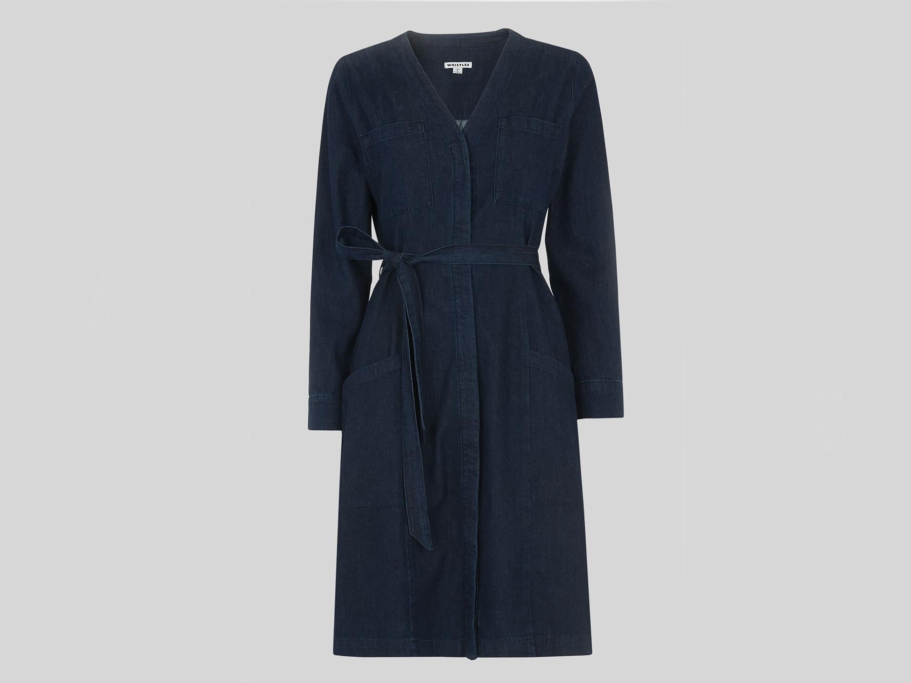 Sophie Tie Waist Denim Dress, £95, Whistles