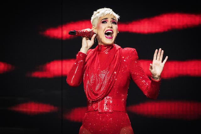 Katy Perry in concert at the O2 Arena in London on 14 June 2018