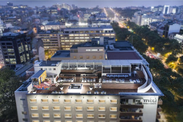On top of the world: you can see the tree-lined Avenida Liberdade from the Sky Bar