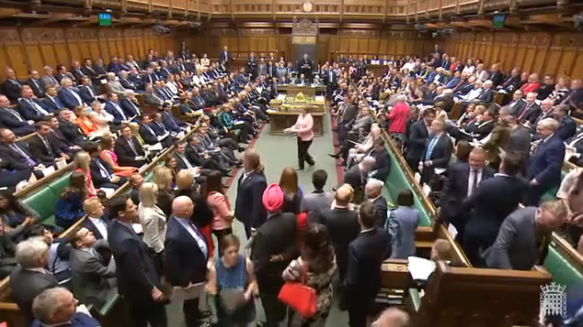 Scottish National Party MPs walk out in support of their leader, Ian Blackford