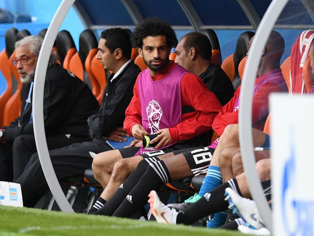 Salah was forced to watch on from the sidelines 
