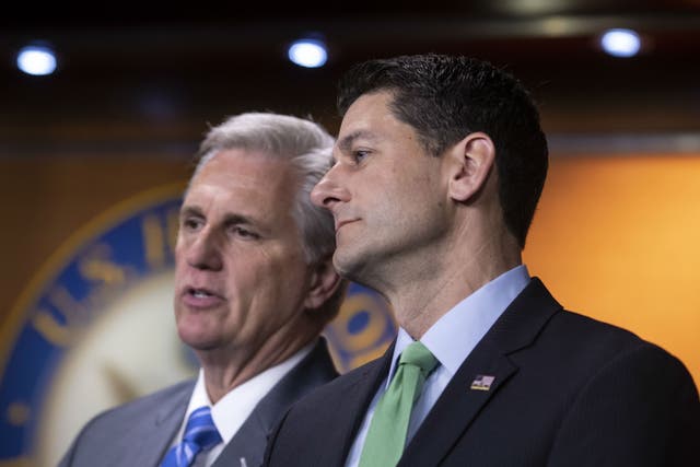 After emerging from a closed-door GOP meeting on immigration, Rep Paul Ryan - pictured here with House majority leader Kevin McCarthy - spoke of having an 'actual chance at making law and solving this problem'
