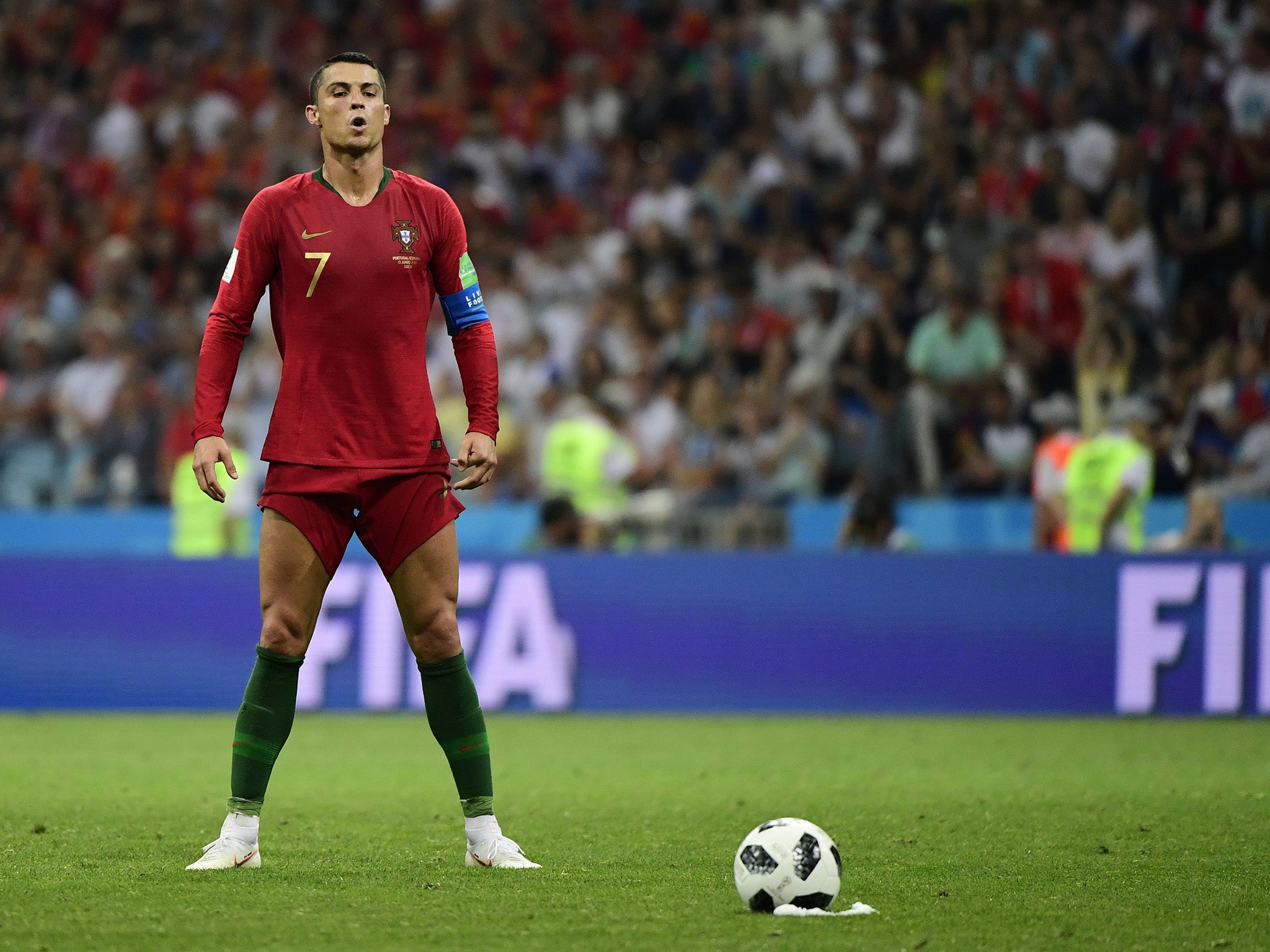 Cristiano Ronaldo Portugal stars late free-kick and hat-trick is just another example of his strength of mind The Independent The Independent