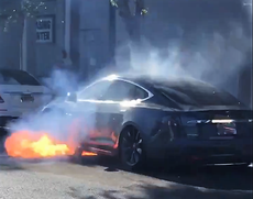 US actor horrified as husband's Tesla blasts fire across busy street