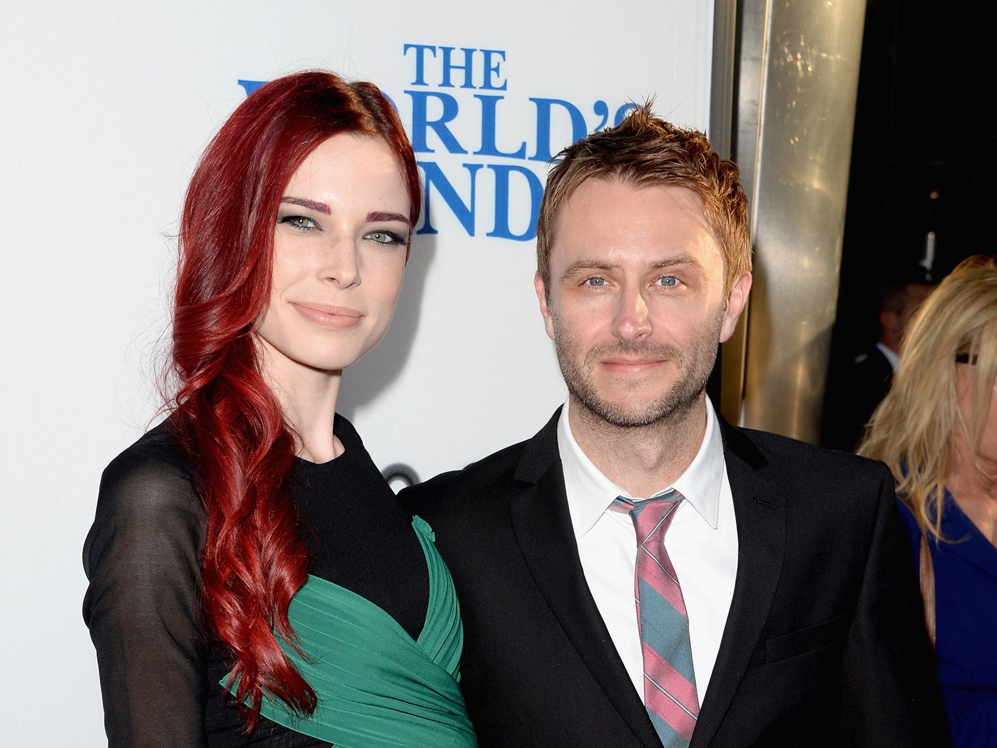 Actress Chloe Dykstra and comedian Chris Hardwick arrive at the premiere of Focus Features' "The World's End" at ArcLight Cinemas Cinerama Dome on August 21, 2013 in Hollywood, California.