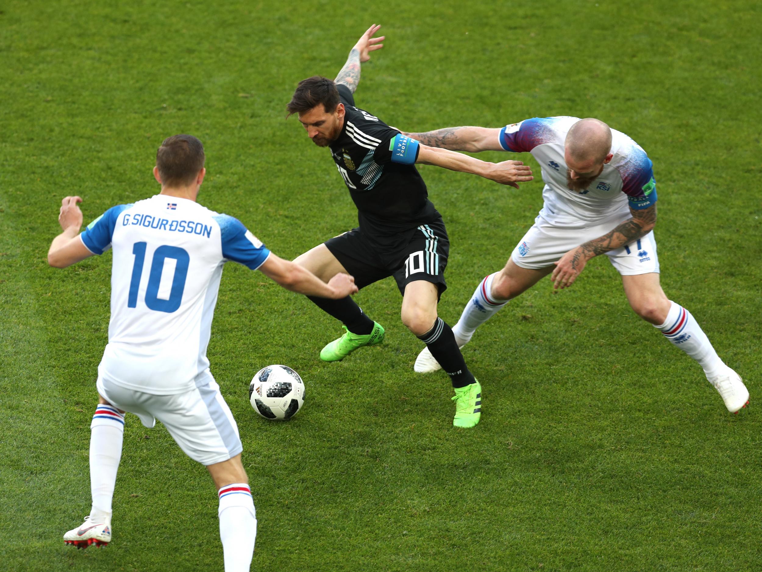 Messi was kept in check by a resolute Iceland