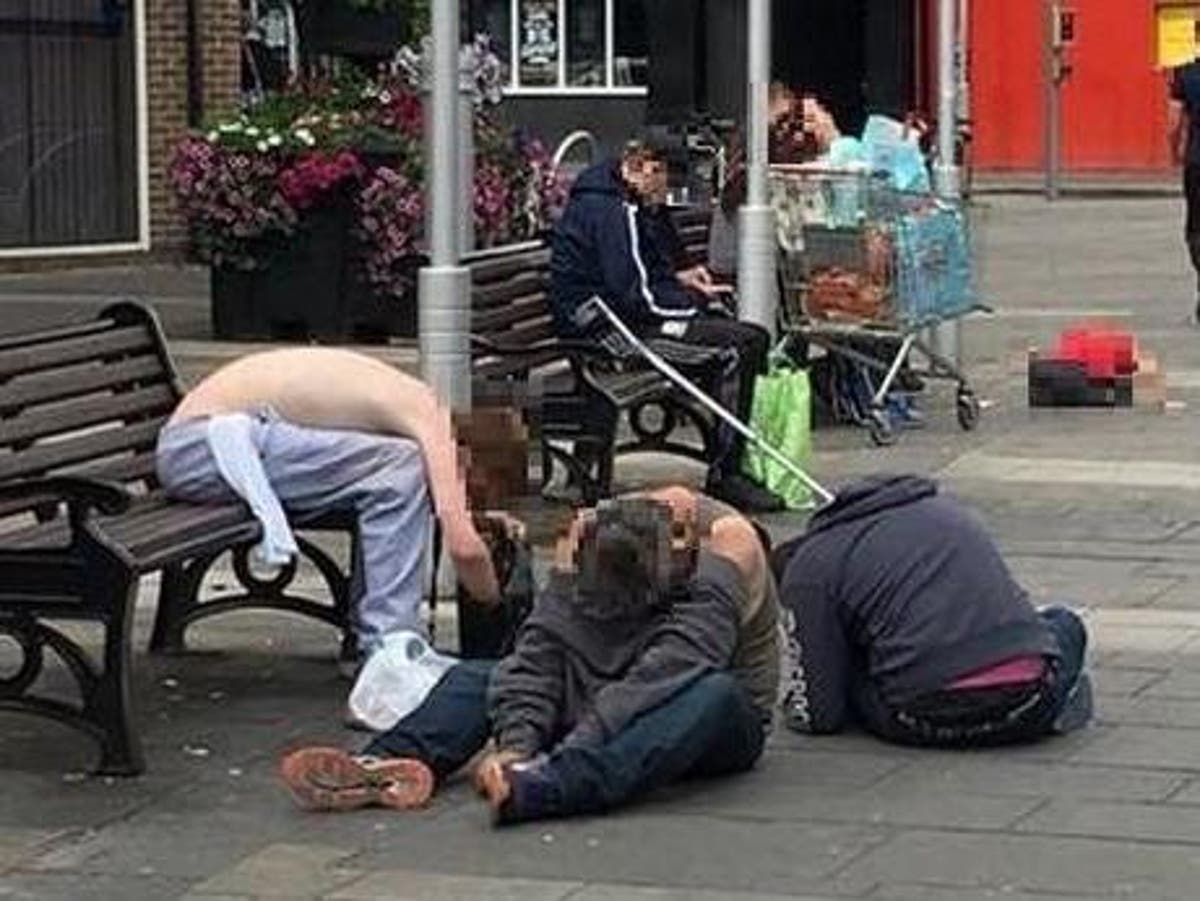 Outcry Over Drug Abuse After Photo Shows Spice Zombies Slumped On