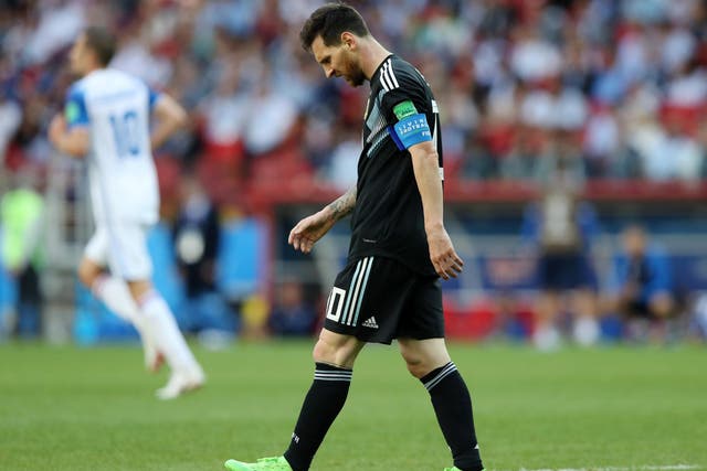 Lionel Messi of Argentina looks on during the 2018 FIFA World Cup