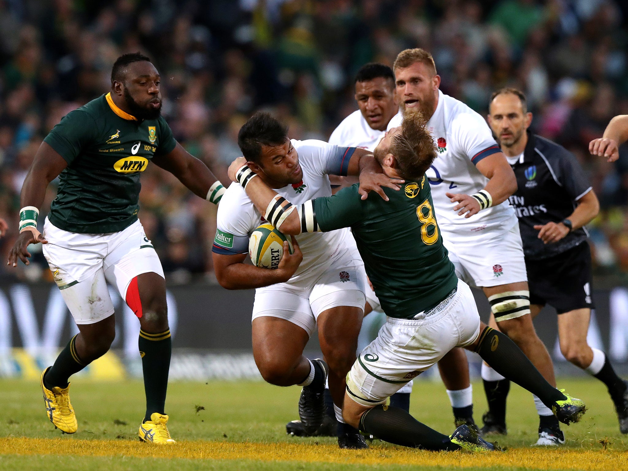 Billy Vunipola was forced off shortly before half-time with injury