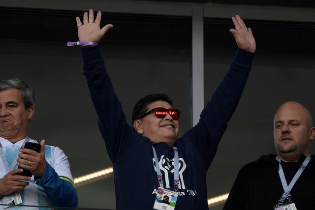 Diego Maradona has been accused of making a 'clearly racist gesture' at the World Cup