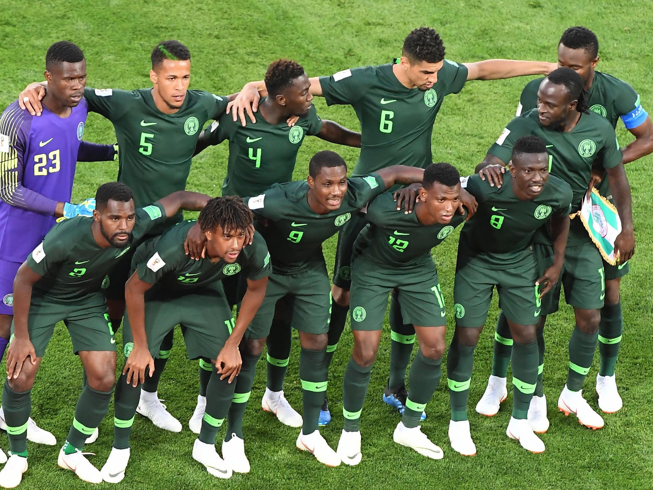 Nigeria lined up against Croatia in their first match of the World Cup