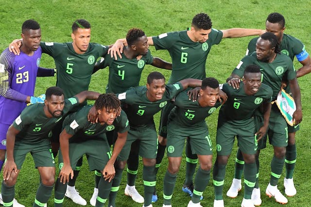 Nigeria lined up against Croatia in their first match of the World Cup