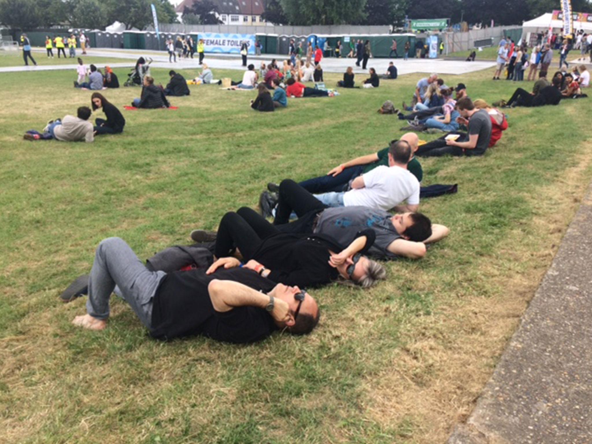 Attendees relax at Labour Live (Sean O’Grady/The Independent)