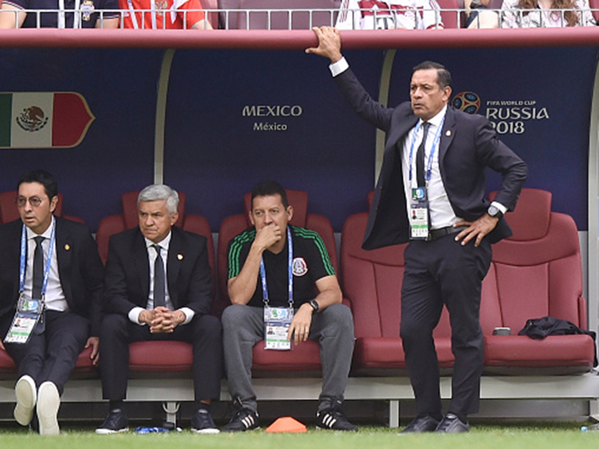 Juan Carlos Osorio, Manager of Mexico during the 2018 FIFA World Cup Russia group F match between Germany and Mexico at Luzhniki Stadium on June 17, 2018 in Moscow, Russia