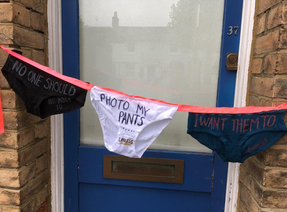 Knickers draped outside the home of Christoper Chope, the MP who blocked a bill to illegalise upskirting