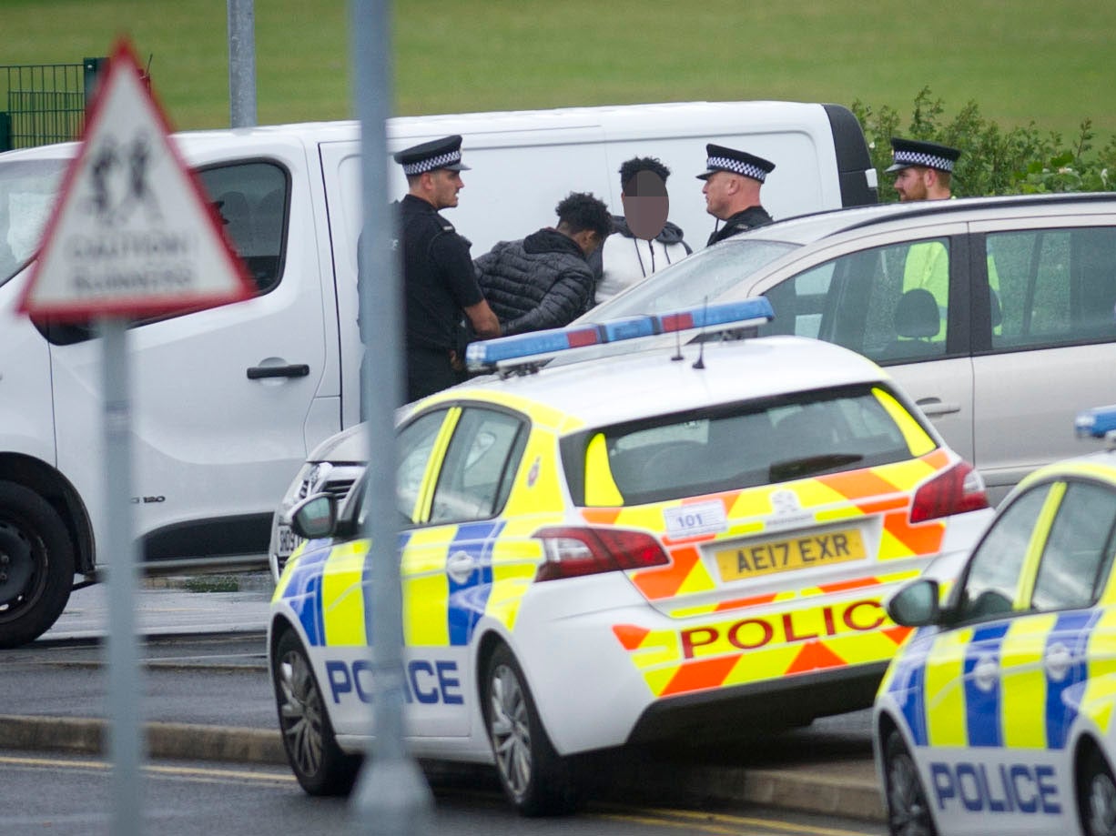 Eight men were arrested on suspicion of public order offences