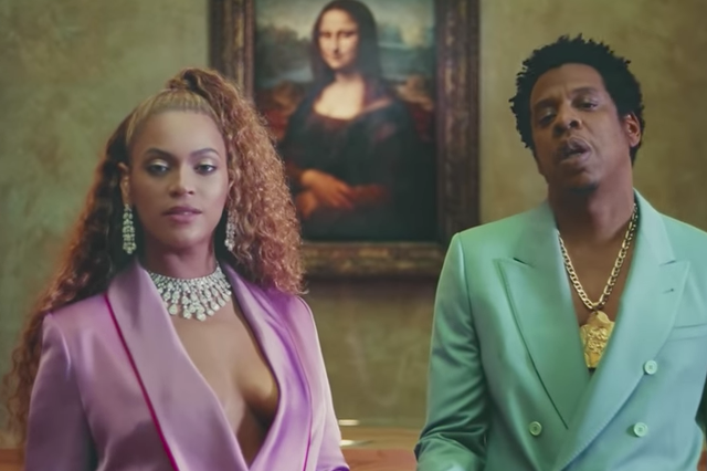 Beyonce and Jay Z in the video for 'APES**T"