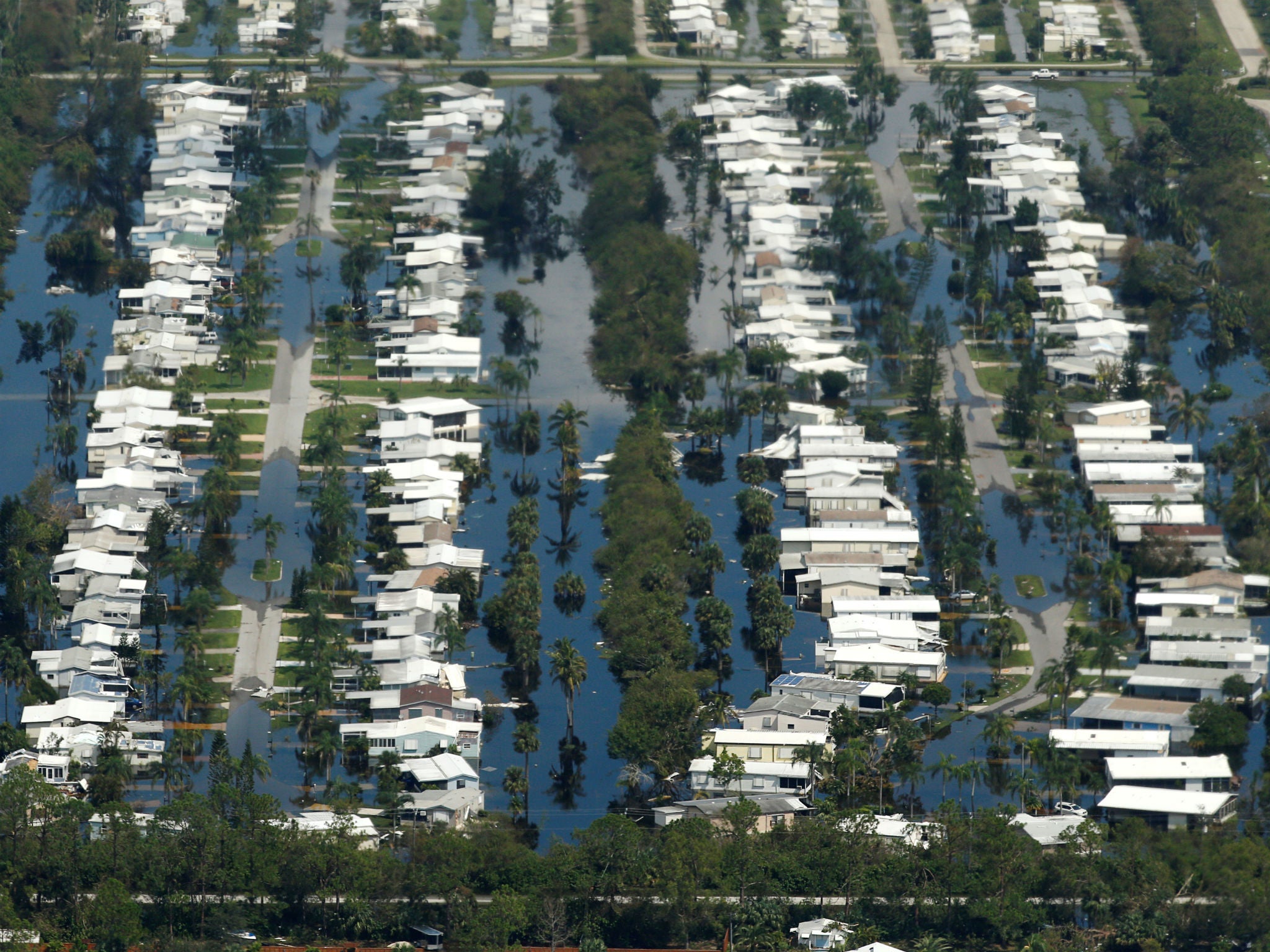 Flooding caused by Hurricane Irma near Fort Myers, Florida