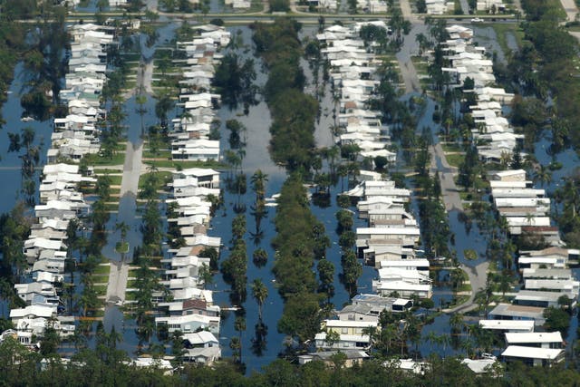 Flooding caused by Hurricane Irma near Fort Myers, Florida