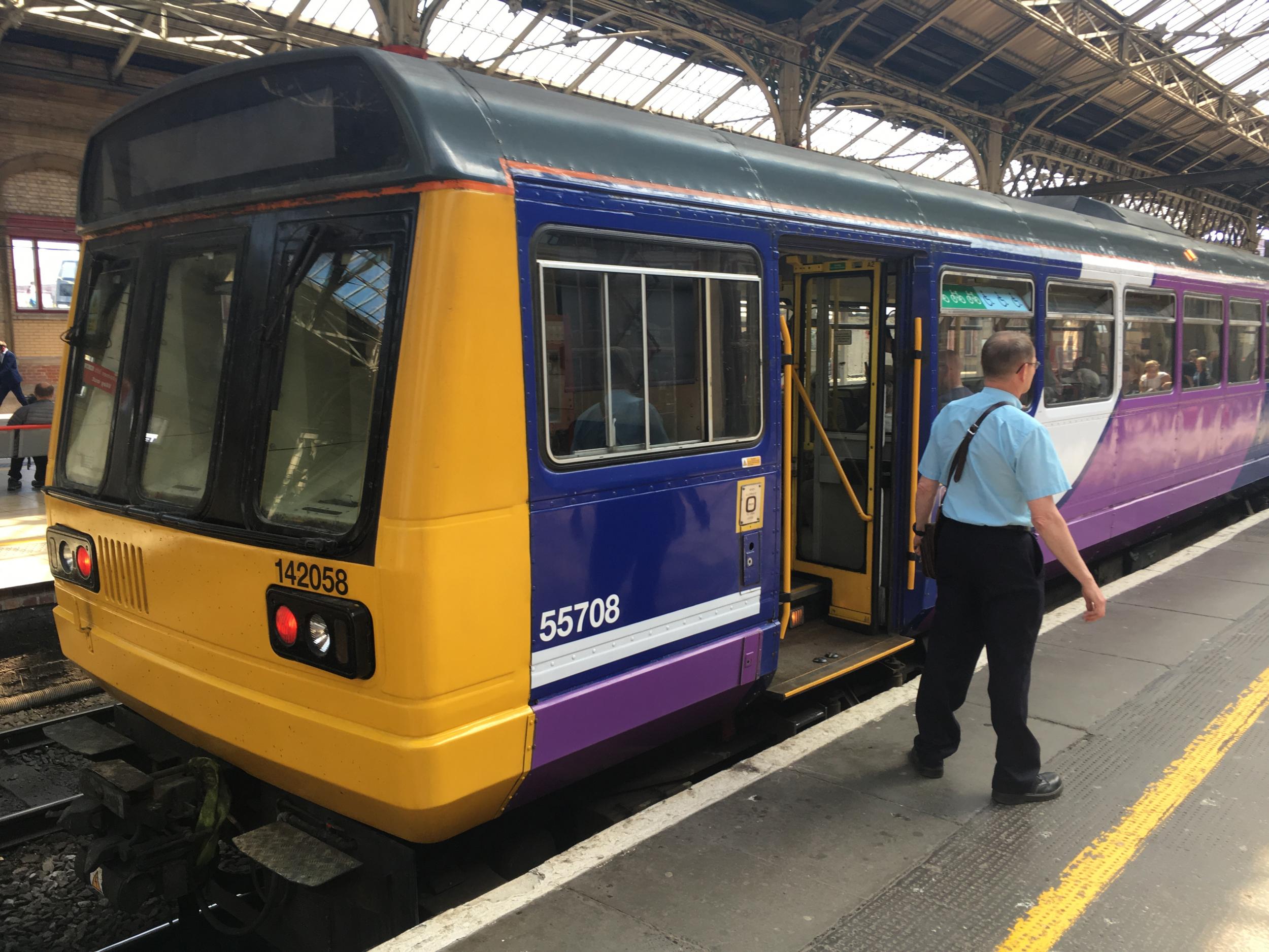 Time machine: Pacer train operated by Northern at Preston station in Lancashire