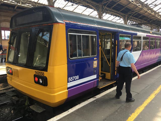 Time machine: Pacer train operated by Northern at Preston station in Lancashire