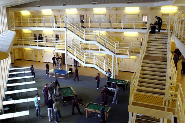 Inside a wing at Woodhill prison near Milton Keynes