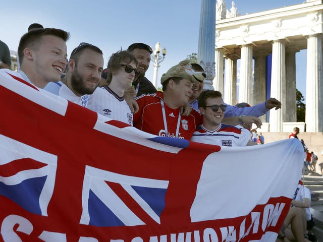 England supporters soak up the atmosphere in Volgograd