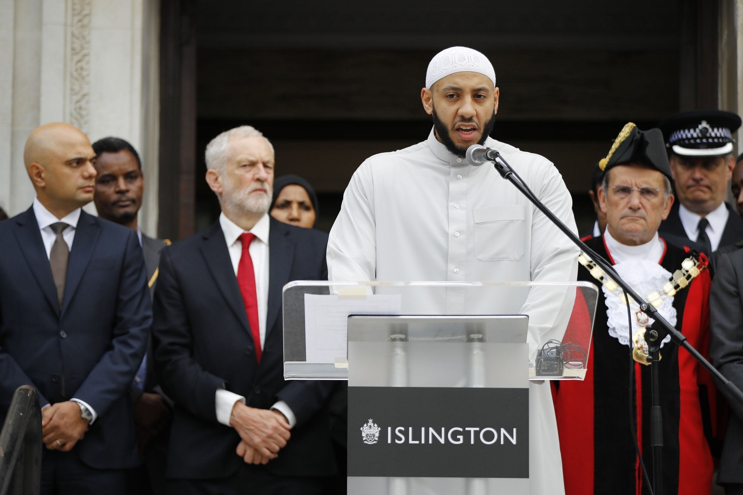 Imam Mohammed Mahmoud addresses the crowd at today’s commemorations