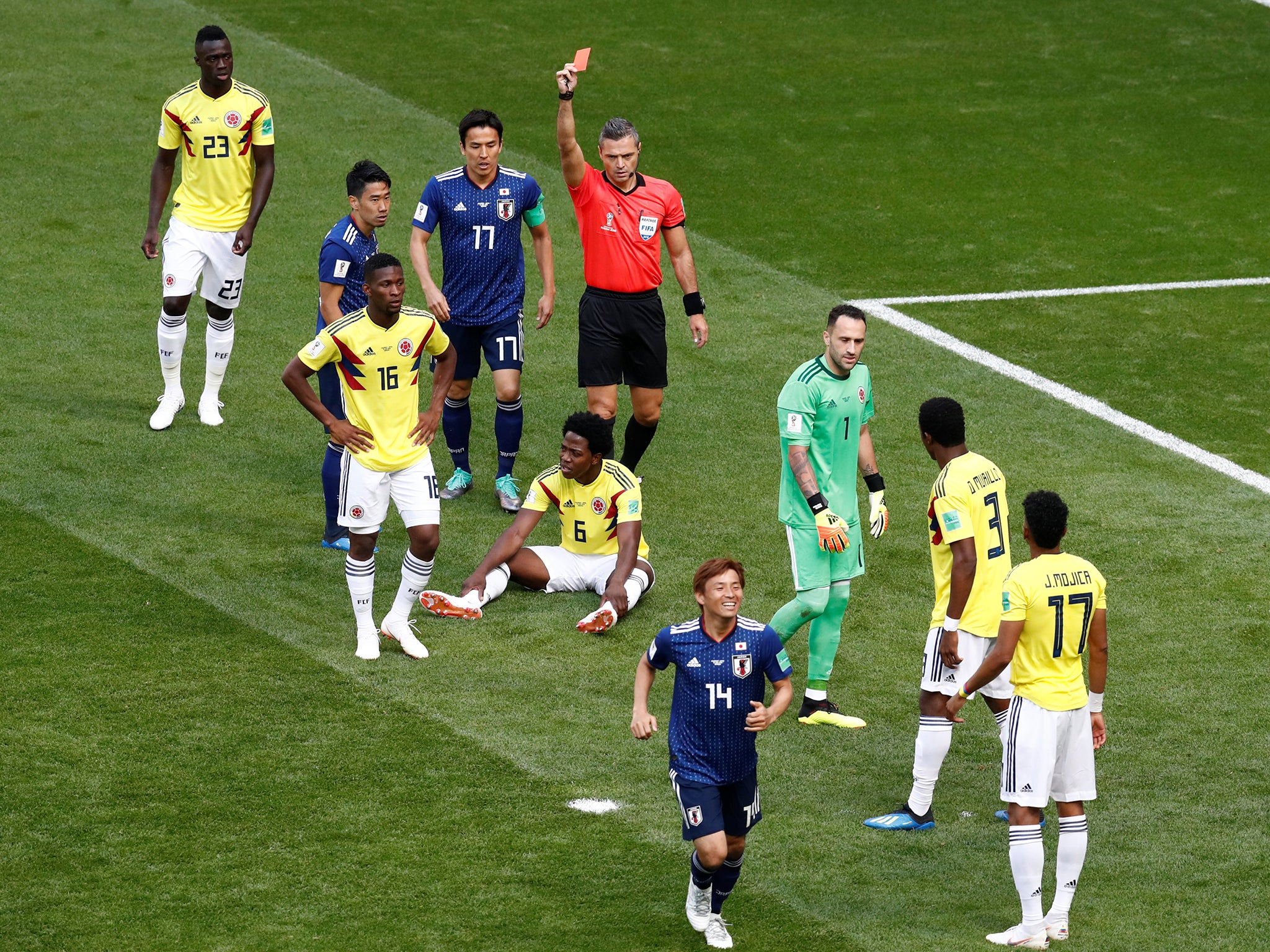 Image result for Japan beat Colombia 2-1 in World Cup Group H opener