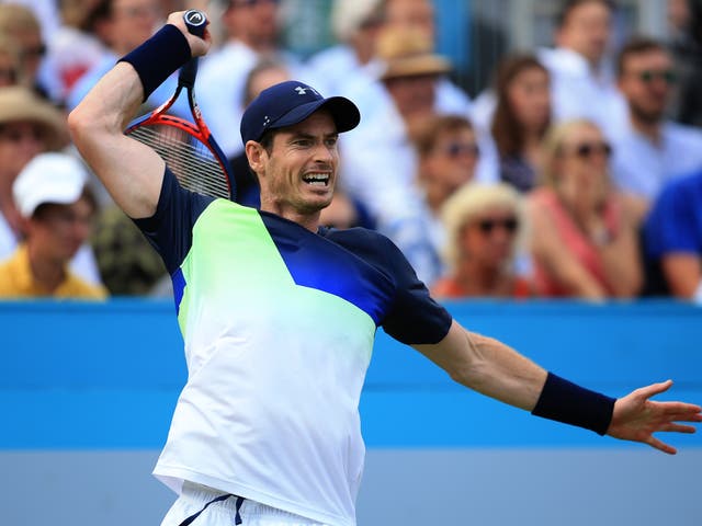 Andy Murray made his return to competitive action at Queen's on Tuesday