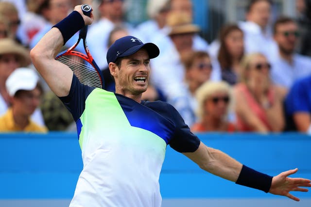 Andy Murray made his return to competitive action at Queen's on Tuesday