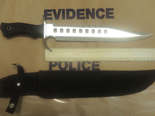 'Zombie knives', including this one recovered in London, have been used in a series of murders, stabbings and robberies