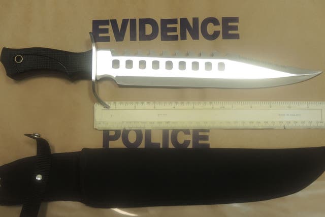 'Zombie knives', including this one recovered in London, have been used in a series of murders, stabbings and robberies