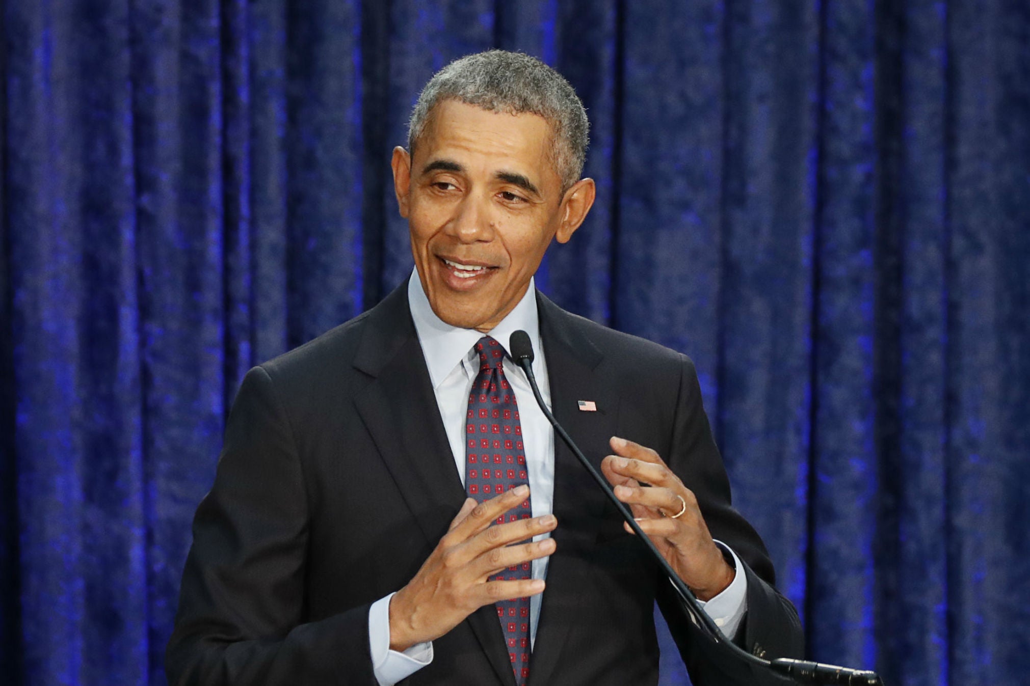 Barack Obama spoke to fundraisers, stressing the importance of voting