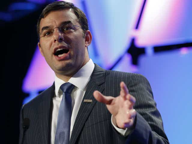 Justin Amash speaks at the Liberty Political Action Conference in Chantilly, Virginia