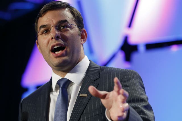 Justin Amash speaks at the Liberty Political Action Conference in Chantilly, Virginia