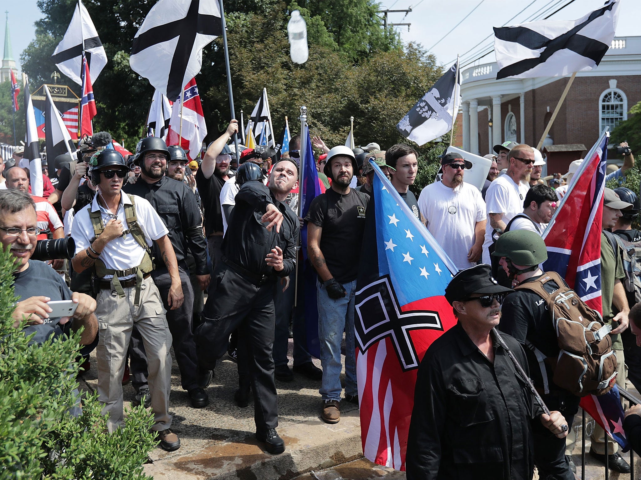 Violent clashes broke out during the Unite the Right rally in Charlottesville last year