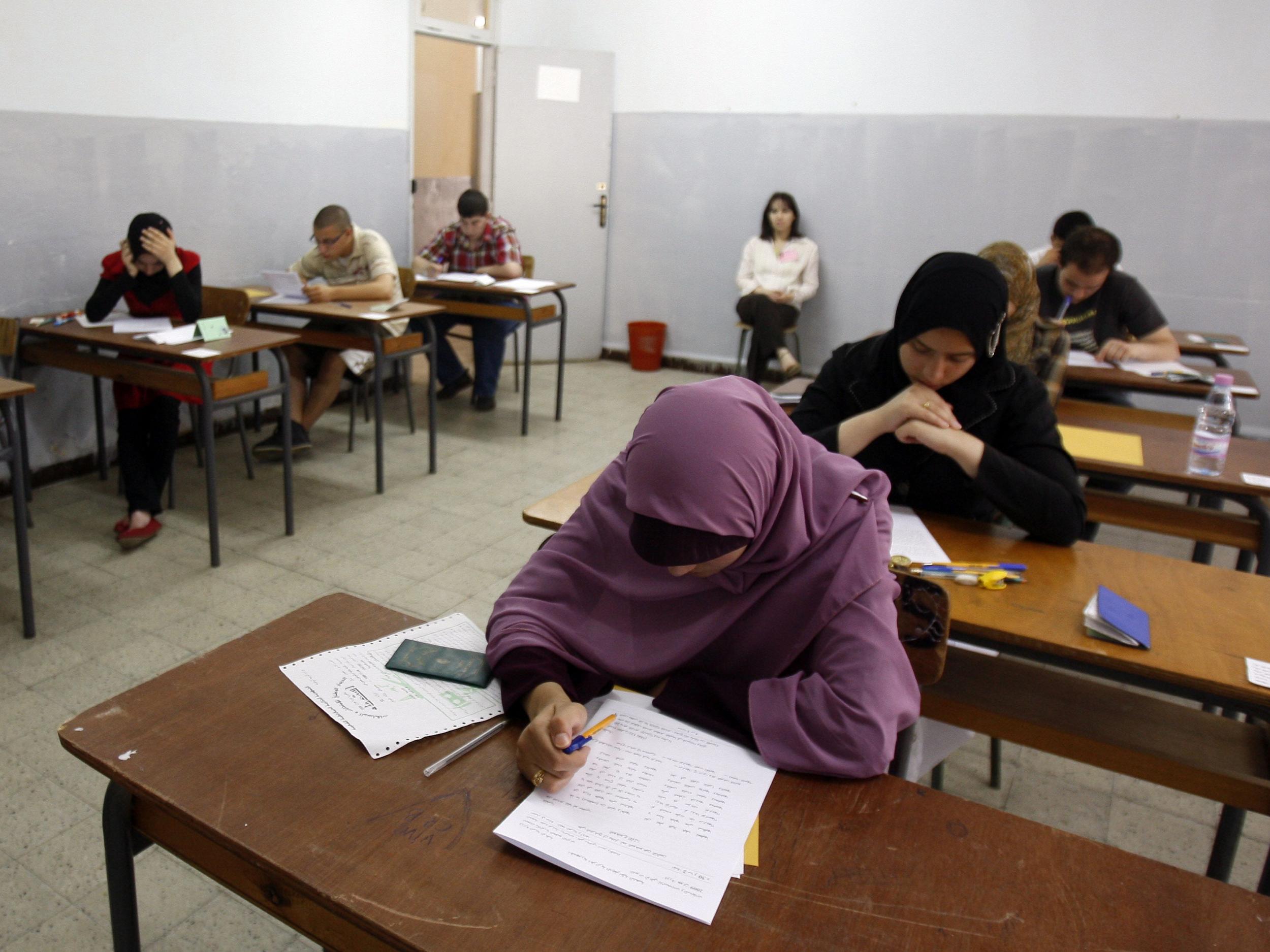 Students sit baccalaureate exams in Algiers