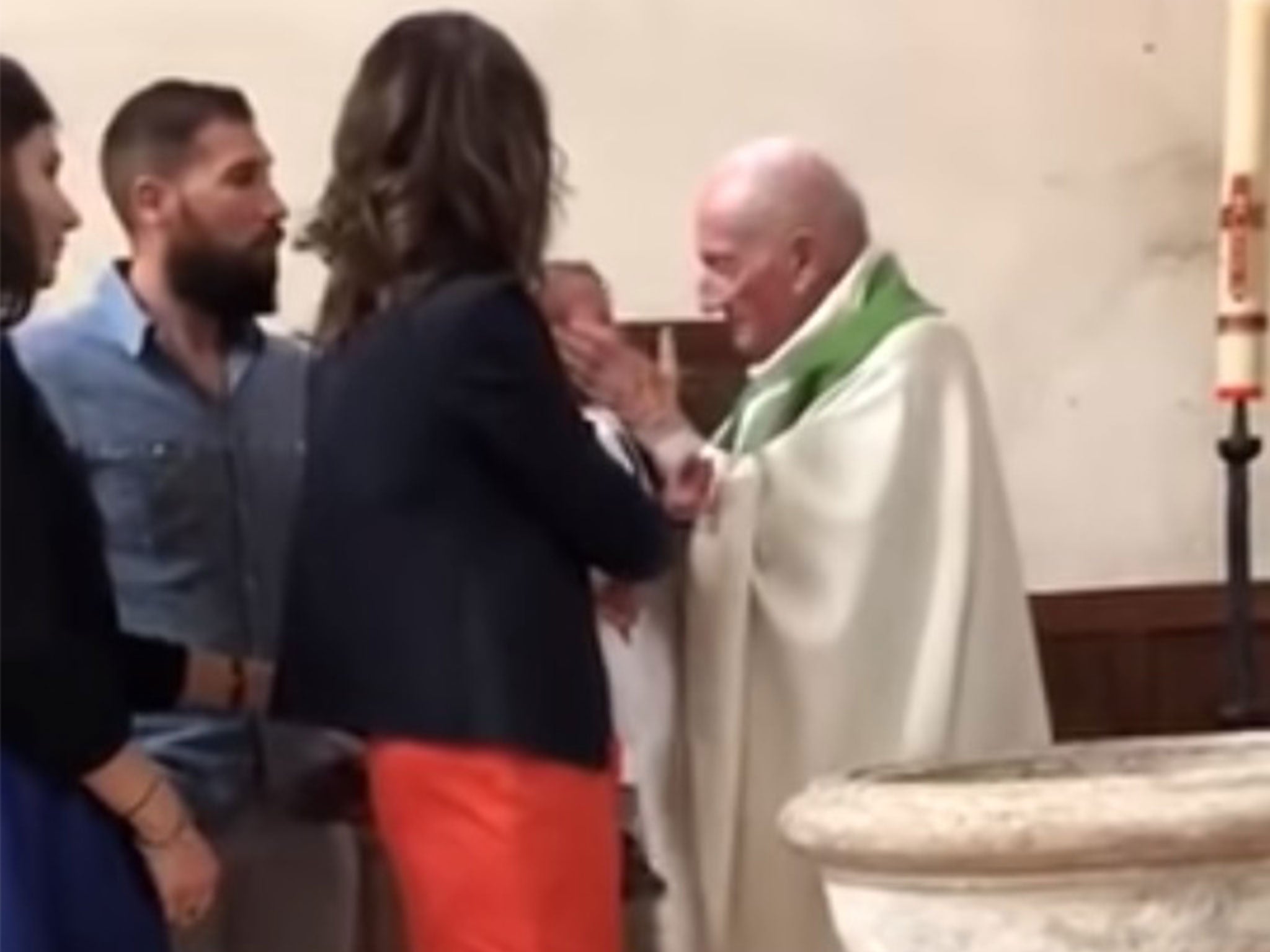 968px x 681px - Priest slaps baby during baptism as shocked congregation ...